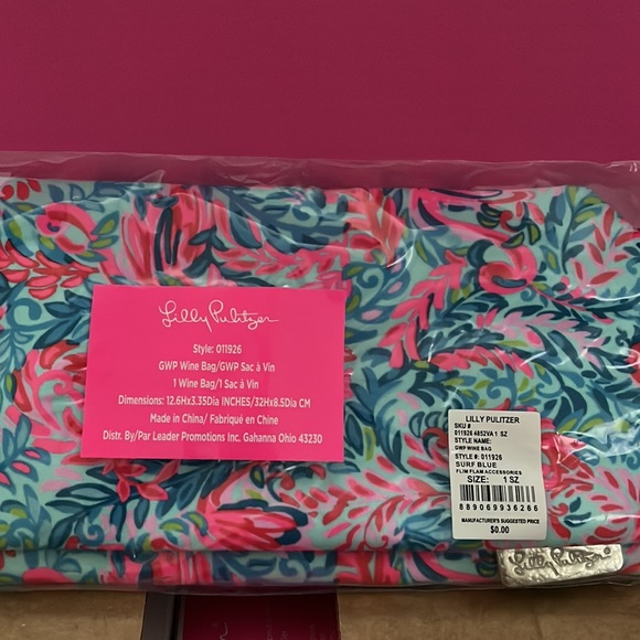 3 of 4 NWT LILLY PULITZER Surf Blue Flim Flam Insulated Wine Bag Bottle … - Picture 2 of 2